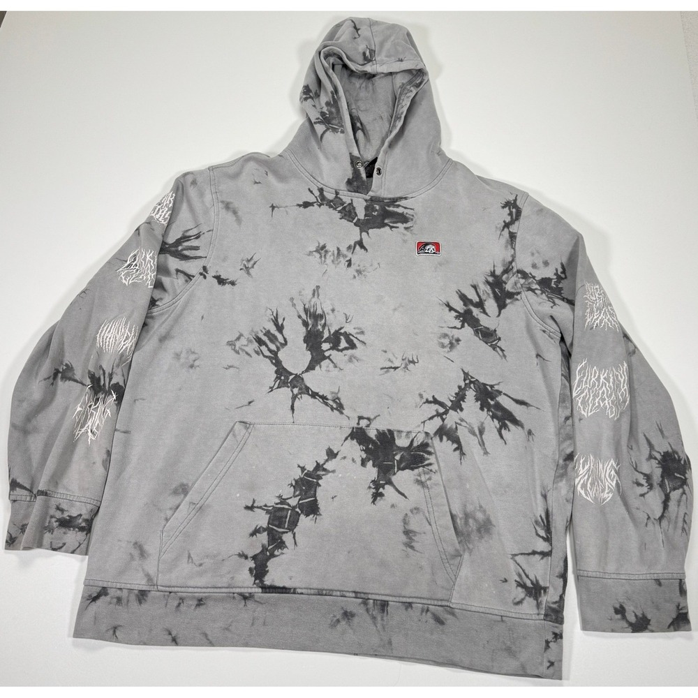 Lurking Class Hoodie Men's XL Gray Black Tie Dye Skull Graphic Streetwear Skater